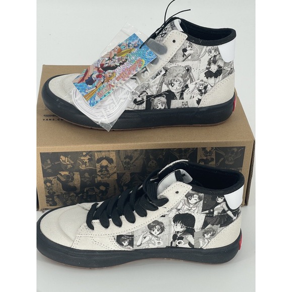 VANS Sneaker X Sailor Moon Pretty Guardian The Lizzie Black White‎ Women 5.5 New - Picture 1 of 12